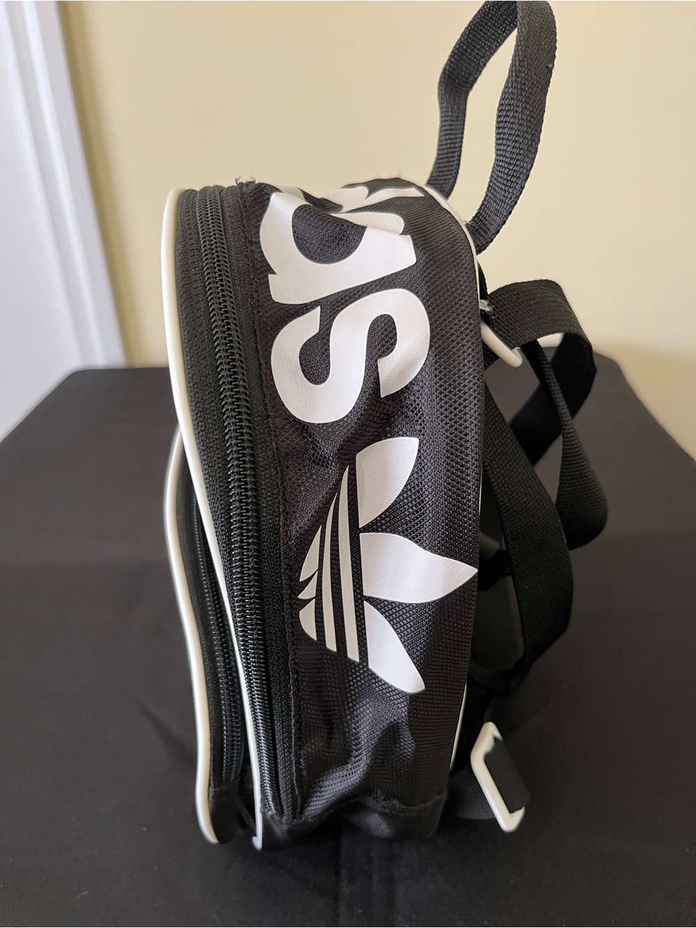 adidas Black and White Mini Trefoil Backpack - Picture 5 of 6